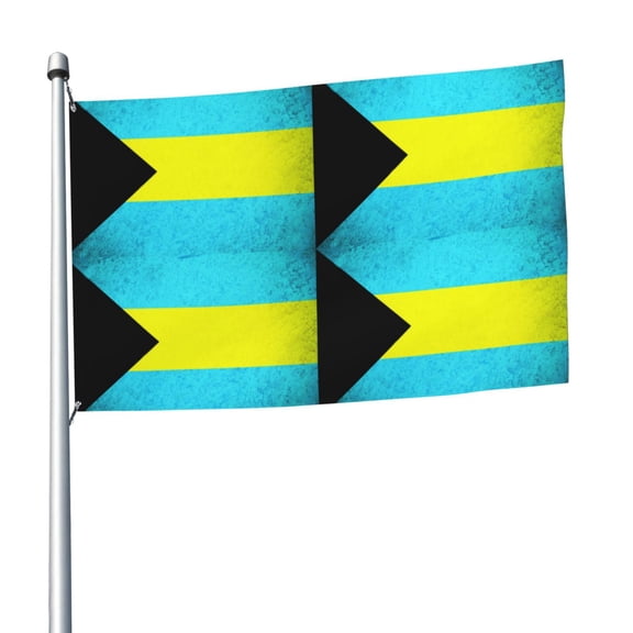 Retro Bahamas Flag Flag 5x8 Ft Print Vivid Color Light-Weighted Flags With Grommets