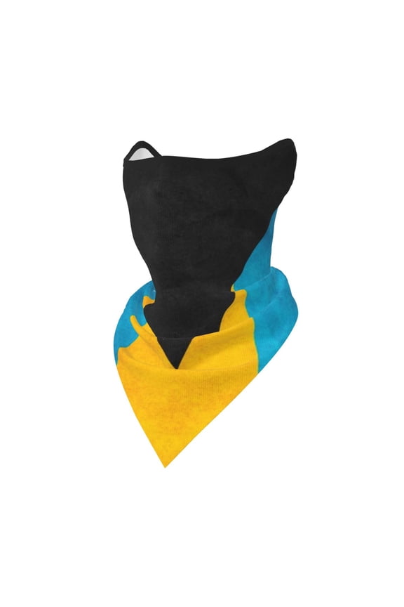 Retro Bahamian Flag Neck Gaiter Balaclava Face Scarf Mask Quick-Dry Half Masks For Women Men Sun Protection Breathable Dustproof