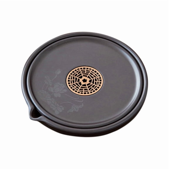 Retro Bakelite Tea Tray with Pot Holder - Dry Foam Table for Tea Accessories, Kettle Pad, Storage Organizer