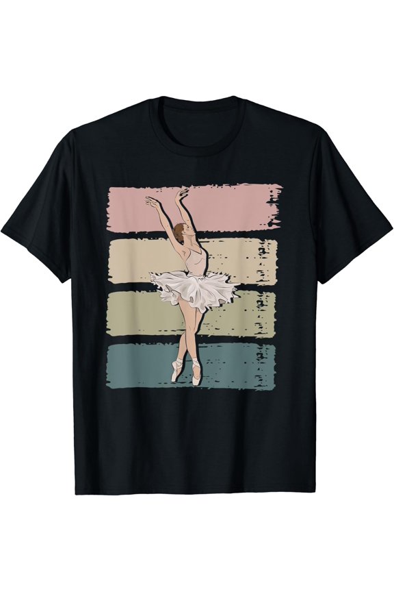 Retro Ballerina Ballet Dancer Vintage Dance Style T-Shirt Size S-5XL