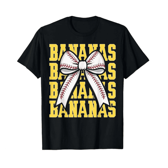 Retro Bananas Last Name Coquette Bow Women T Shirt Gift Idea Foro Birthday Gifts; For Men & Women