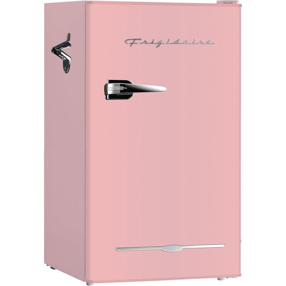 Retro Bar Fridge Refrigerator with Side Bottle Opener, 3.2 cu. Ft, Pink/Coral