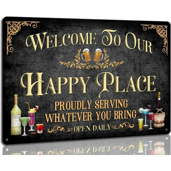 Retro Bar Metal Signs Proudly Serving Whatever You Bring Rustic Aluminum Sign for Pub Cafe Home Bar Plaque 8 x 12 inch