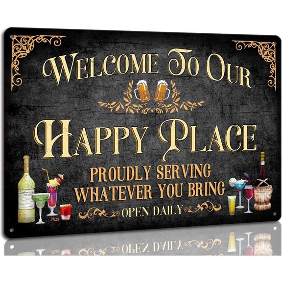 Retro Bar Metal Signs Proudly Serving Whatever You Bring Rustic Aluminum Sign for Pub Cafe Home Bar Plaque 8 x 12 inch