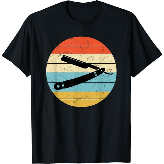 Retro Barber Straight Razor Shaving T-Shirt