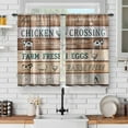 thumbnail image 1 of Retro Barn Door Kitchen Curtains: Wood Farm Animals Cow Pig Horse Kitchen Curtain Decor Cafe Rustic Room Darkening Window Drapes for Dining Room 24 Inch Length 2 Panels, 1 of 5