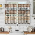 thumbnail image 1 of Retro Barn Door Kitchen Curtains: Wood Farm Animals Cow Pig Horse Kitchen Curtain Decor Cafe Rustic Room Darkening Window Drapes for Dining Room 24 Inch Length 2 Panels, 1 of 1
