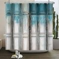 thumbnail image 1 of Retro Barn Door Shower Curtain Blue and White Rustic Farmhouse Wooden Board Shower Curtains Decorative for Bathroom Waterproof Fabric Shower Curtain with Hooks 72x84 Inches, 1 of 6