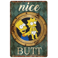 thumbnail image 1 of Retro Bart And Maggie Simpson Metal Poster Simpsons Funny Bathroom Decor Metal Tin Signs Vintage Plaque Wall Decor Gift For Home Kitchen Office Club Bar Gym 12x17 Inch, 1 of 4