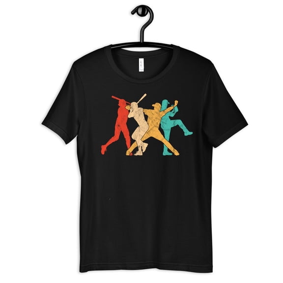 Retro Baseball Catcher Pitcher Sports Player Graphic Novelty T Shirt,for unisex up to size 5XL