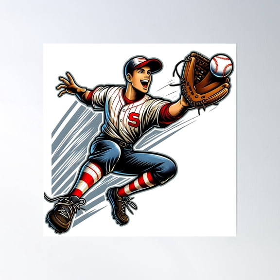Retro Baseball, College Baseball, Vintage Baseball Poster Wall Art, Modern Wall Decor For Living Room Bedroom, 30x30 UNFRAMED