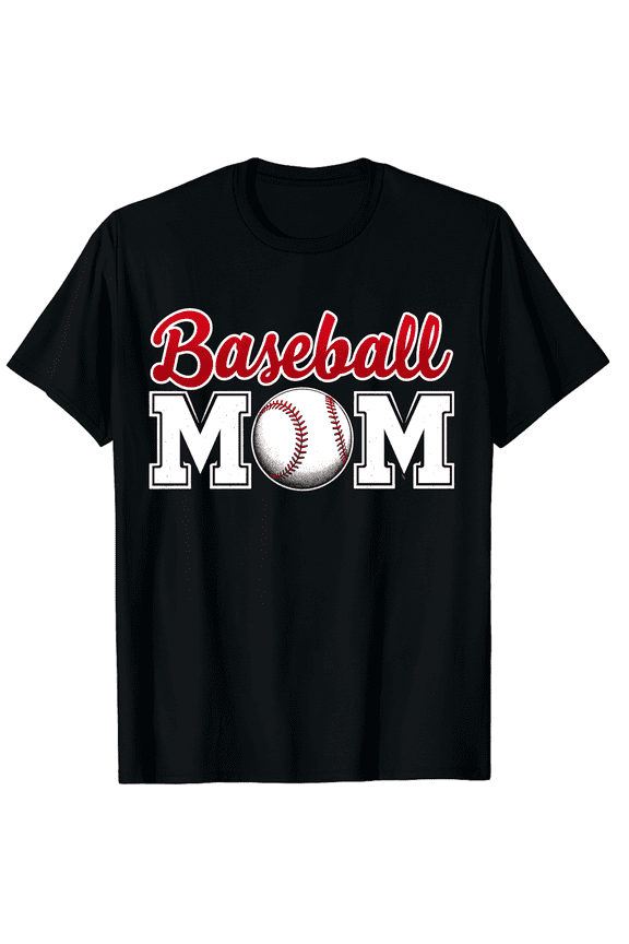Retro Baseball Mom Graphic T-Shirt - Cute Game Day Sports Apparel for Women - Vintage Style Mother's Day Gift Tee