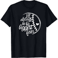thumbnail image 1 of Retro Baseball Mom Shirt I'll Always Be His Biggest Fan Graphic Tee Cute Sports Heart T-Shirt for Women Men, 1 of 6