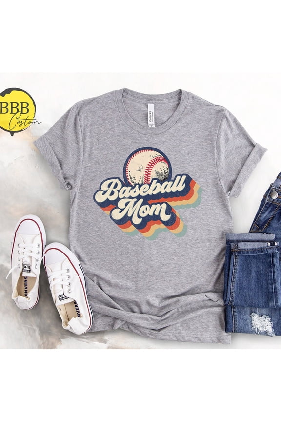 Retro Baseball Mom T-Shirt: Women'S Sports Tee TSHIRT All Size S-5XL