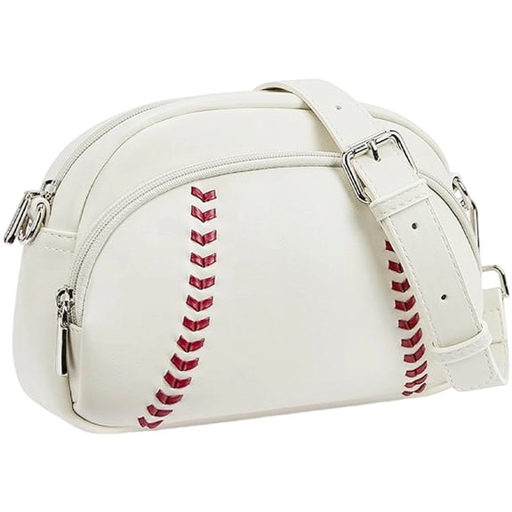 Retro Baseball Shape Shoulder Bag PU Leather Crossbody Bag Fashion Creative Unique Versatile Handbag for Women