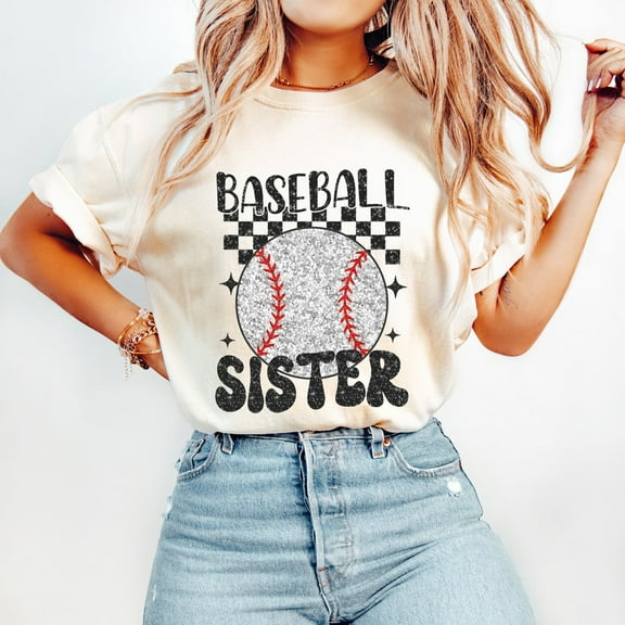 Retro Baseball Sister Shirt, Glitter Baseball Shirt, Sports Shirt Unisex S-5XL Hot Trending Shirt, Vintage Birthday Gift