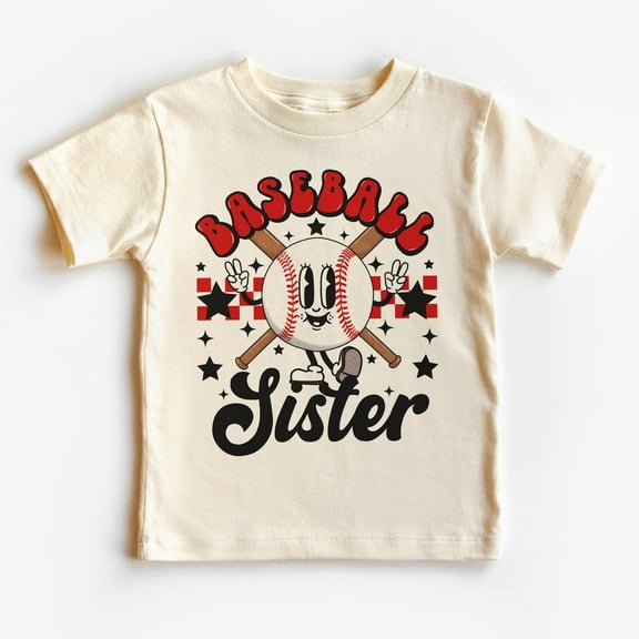 Retro Baseball Sister Toddler Shirt - Matching Siblings Baseball Children'S Tee - Boy Girl Toddler Youth Kids Clothing TODDLER SHORT SLEEVE TEE BELLA CANVAS 3001T