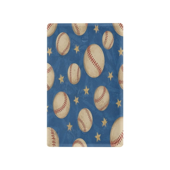 Retro Baseball Star Pattern Decorative Wall Plate, Flame Retardant PC Plastic Light Switch & Outlet Cover with Mounting Screws Fits Blank Unused Outlet