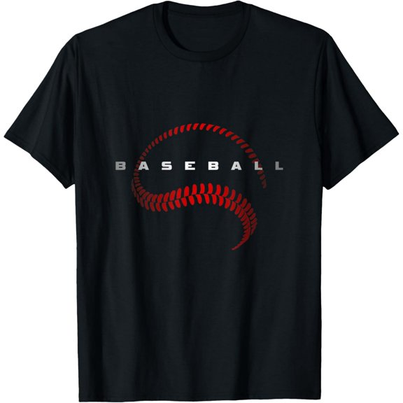 Retro Baseball Stitching Graphic T-Shirt - Men's Athletic Short Sleeve Tee - Vintage Sports Fan Apparel - Black