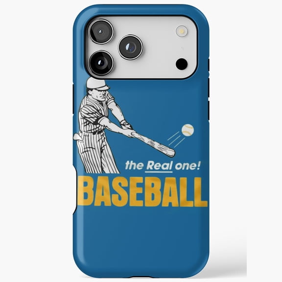Retro Baseball 'The Real One!' Vintage Player Swing for iPhone Case 11 through 17 Pro Max