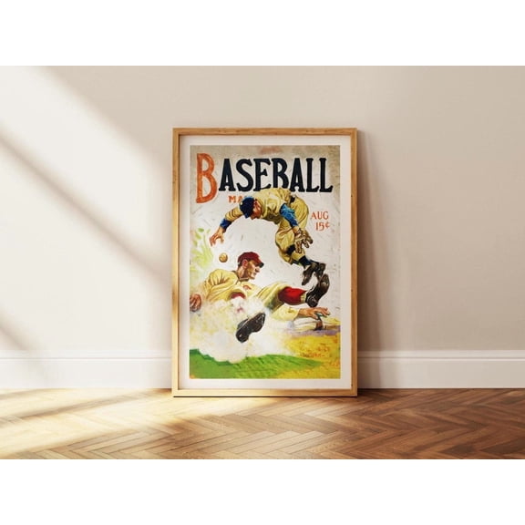 Retro Baseball Wall Art Print Vintage Sports Fan Gift Classic Baseball Poster Baseball Decor Home Office Sports Wall Art Gift