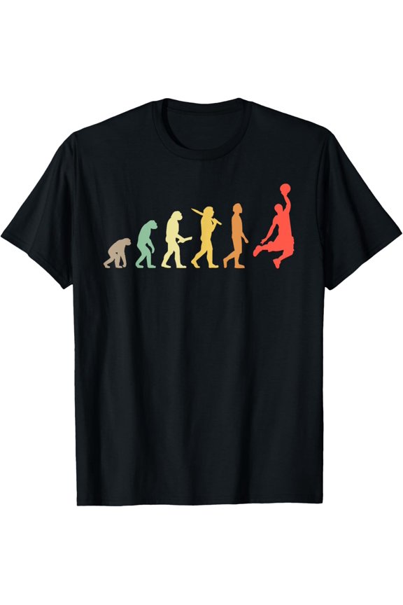 Retro Basketball Evolution Gift For Basketball Players T-Shirt