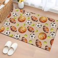 thumbnail image 1 of Retro Basketball Rugby Washable Small Entryway Area Rugs 2'x3', Soccer Tennis Brown Ball Sport Abstract Low Pile Throw Rug Non-Slip Sturdy Edge Binding Carpet for Front Door Floor Room Entry, 1 of 9