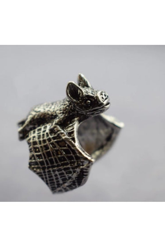 Retro Bat Ring Copper Adjustable Geometric Design Unisex Fashion Jewelry For Everyday Style With Comfortable Fit