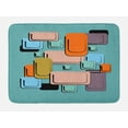 thumbnail image 1 of Retro Bath Mat, Geometric Pattern with Beveled Squares and Rectangular Forms Overlapped to Each Other, Plush Bathroom Decor Mat with Non Slip Backing, 29.5" X 17.5", Multicolor, by Ambesonne, 1 of 2