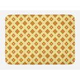 thumbnail image 1 of Retro Bath Mat, Old Fashioned Diamond Shapes with Inner Lines Sixties Style Rhombus Design, Non-Slip Plush Mat Bathroom Kitchen Laundry Room Decor, 29.5 X 17.5 Inches, Pale Yellow Amber, Ambesonne, 1 of 2