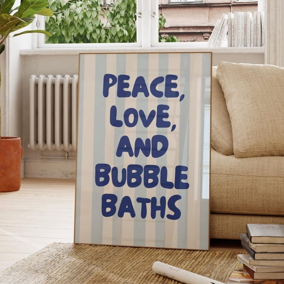 Retro Bathroom Bubble Baths Quote Decor Wall Art