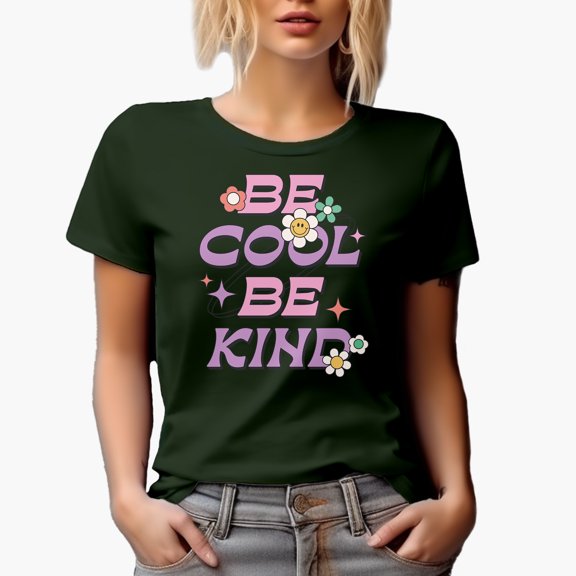 Retro Be Cool, Be Kind Art, Merch Gift, Military Green T-Shirt, Large