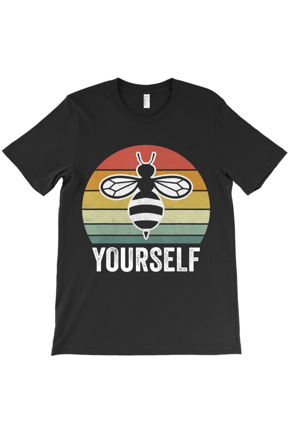 Retro Be Yourself Bee Bee Lover Beekeeper Themed Funny and Cute Themed H986 Unisex T-Shirt, Up to 5XL Available
