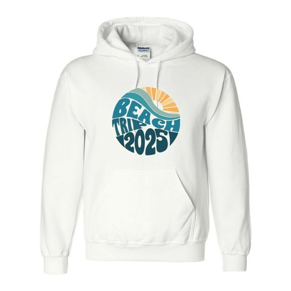 Retro Beach Trip 2025 Wave Sunset Summer Vacation Graphic Pullover Hoodie, up to size 5XL