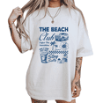 thumbnail image 1 of Retro Beach Vacation The Beach Club Print Tshirt White S-5XL Carefree Coastal Graphic Tees Shirts Tops, 1 of 5