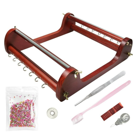 Retro Bead Weaving Machine Vintage Wood Beads Loom Classical Style DIY Jewelry Making Set for Artists Beginner