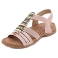 thumbnail image 1 of Retro Beaded Sandals Summer Women Fashion Comfortable Large Size Slippers Non-slip Flat Bottom Shoes, 1 of 6
