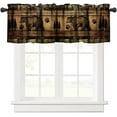 thumbnail image 1 of Retro Bear Curtain Valances,Rustic Woodland Wild Animal Rod Pocket Window Valance,Farmhouse Stone Wall Wooden Board Print Blackout Short Topper Curtain for Living Room Kitchen,54x18in, 1 of 6