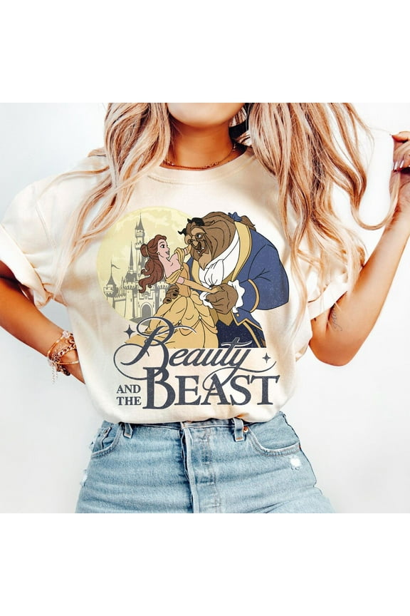 Retro Beauty And The Beast Comfort Colors T-Shirt, Tale as Old as Time Shirt, Disney Belle Princess, Vintage Disney Couple,Magic Kingdom