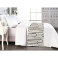 thumbnail image 1 of Retro Bed Runner, Oval Forms Interlacing and Minimal Design Print with Neutral Nude Colors, Decorative Accent Bedding Scarf for Hotels Homes & Guest Rooms, King, Taupe Tan and Coconut, by Ambesonne, 1 of 3