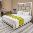 thumbnail image 1 of Retro Bed Runner, Repeating Pattern of Palm Tree Silhouettes Hawaiian Exotic Plantation, Decorative Accent Bedding Scarf for Hotels Homes and Guestrooms, King, Yellow Green Magenta, by Ambesonne, 1 of 2