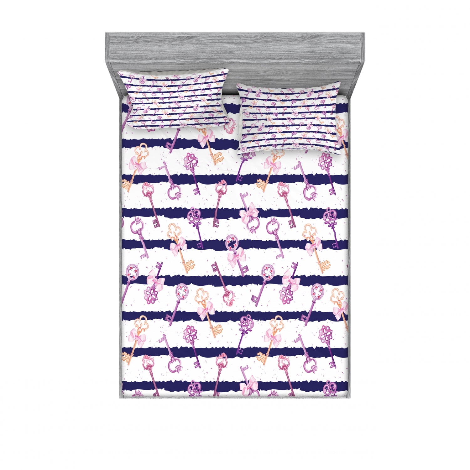 Queen White and Purple Microfiber Kids Bedding Set