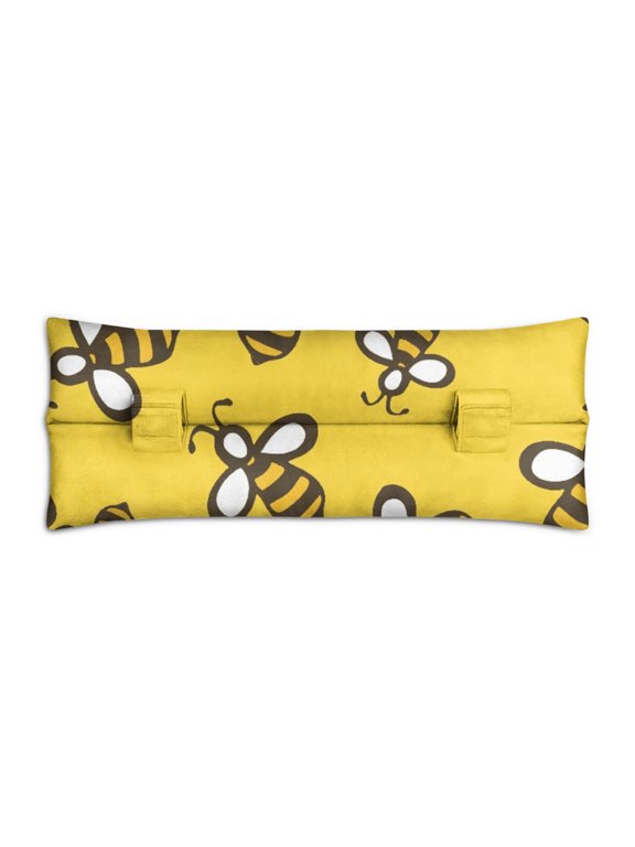 Retro Bee and Honeycomb Seatbelt Cushion for Post-Surgery Protection - Mastectomy Heart Surgery Chest Recovery Pillow - Soft Floral Car Travel Pillow with Secure Straps