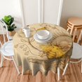 thumbnail image 1 of Retro Bee Round Tablecloth Sunflower Table Cover Washable Polyester Tablecloths for Kitchen Dining Holiday Party Home Decor 60 Inch, 1 of 6