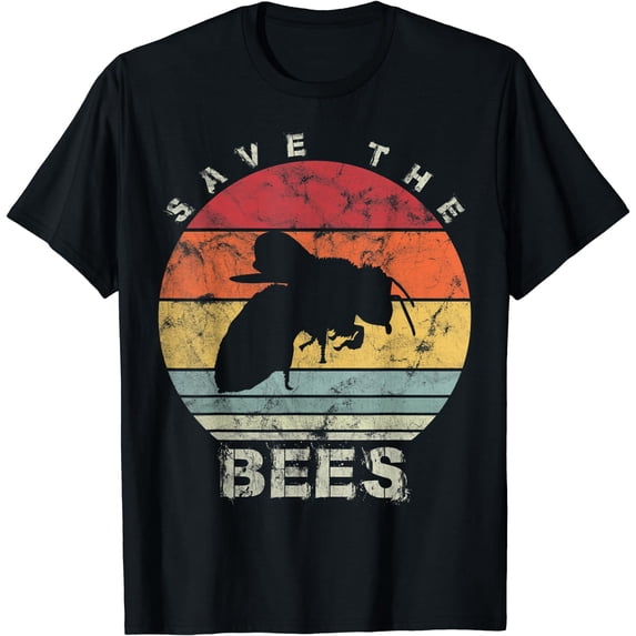 Retro Bee Vintage Save The Bees T-Shirt Black 3X-Large