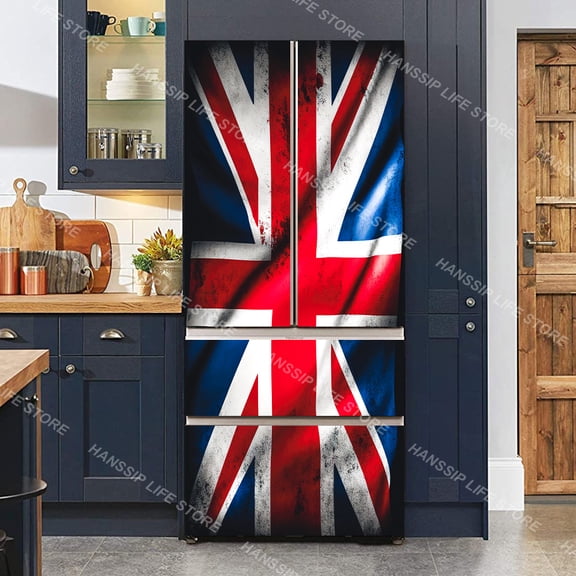 Retro Beer Poster Refrigerator Sticker Wallpaper Kitchen Waterproof Teleph Booth Design Fridge Door Vinyl Wrap Mural Decals