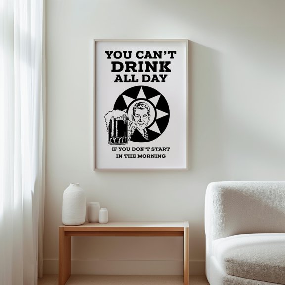 Retro Beer Quote Bar Wall Art Humorous Print, Unframed Poster