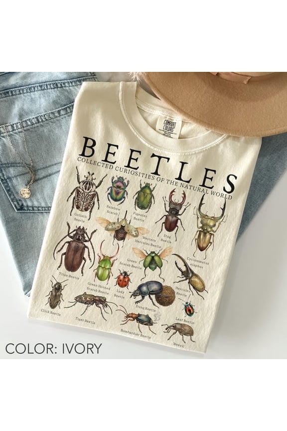 Retro Beetles Shirt, Vintage Comfort Colors Insect Shirt, 90s Bug Shirt, Entomology Graphic Tee, Cottagecore Nature Shirt, Science Nerd Gift
