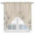 thumbnail image 1 of Retro Beige Flowers Swag Valances for Windows 2 Pack, Kitchen Window Curtains 36 Inch Length, Rustic Abstract Floral Simple Art Privacy Swag Curtains for Living Room/Bathroom with Rod Pocket 36"x36", 1 of 8