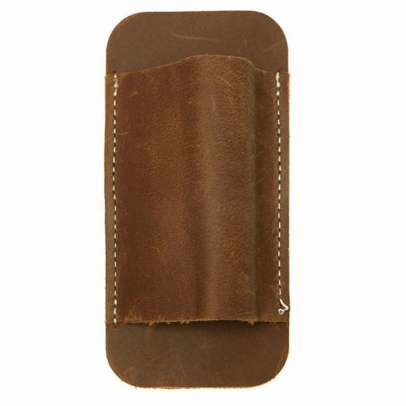 Retro Belt Carrying Leather Knife Scabbard Horizontally, Leather Pocket Knife Sheath for Belt Brown